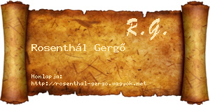 Rosenthál Gergő névjegykártya