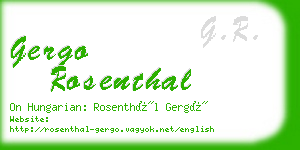 gergo rosenthal business card